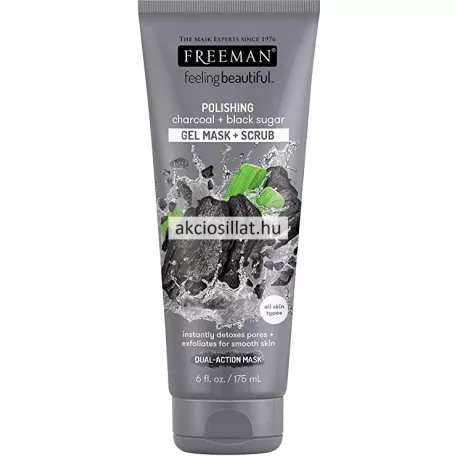 Freeman Faszén Fekete Cukor tisztító maszk és peeling 175ml