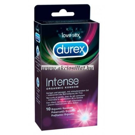 Durex Intense Orgasmic bordázott és pontozott óvszer 10db
