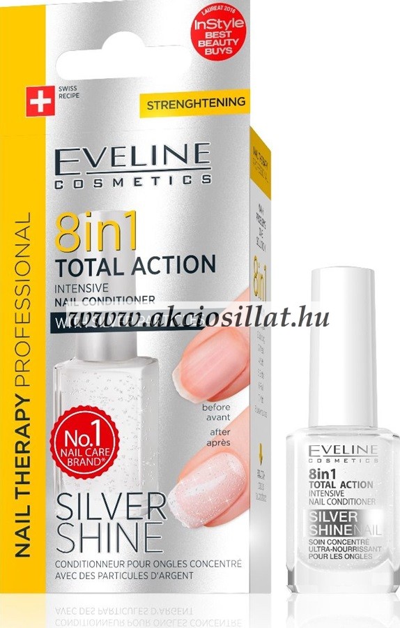 Eveline nail therapy 8в1 здоровые ногти silver shine максимальное восстановление 12мл