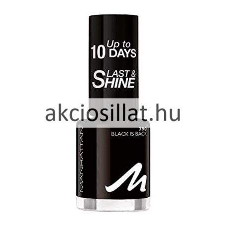 Manhattan Last & Shine körömlakk 790 Black is Black 8ml