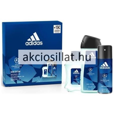 Adidas UEFA Champions League Dare Edition ajandékcsomag ( EDT 100ml + dezodor 150ml + tusfürdő 250ml )
