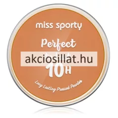 Miss Sporty Perfect to Last 10h kompakt púder 050 Sand árnyalatú doboza felnyitva.