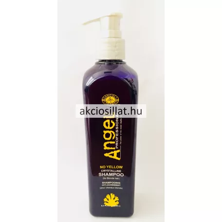 Angel No Yellow 250ml-es kristályos hamvasító sampon sötétlila pumpás flakonban