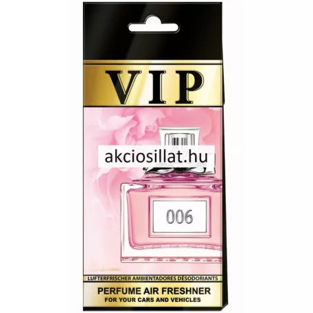 VIP 006 prémium autóillatosító Miss Dior Absolutely Blooming ihlette parfümmintával és rózsaszín dizájnnal