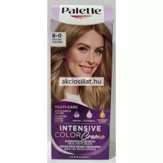 Schwarzkopf Palette 8-0 (N7) Világosszőke krémhajfesték doboza és a színmintája.