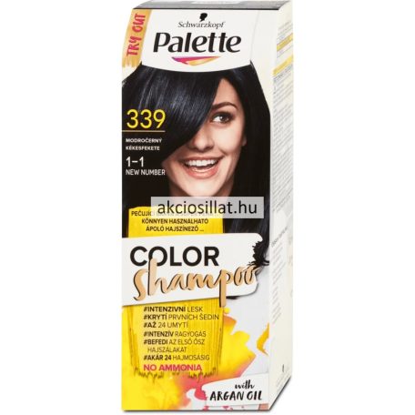 Schwarzkopf Palette Color Shampoo hajszínező 339 kékesfekete 1-1