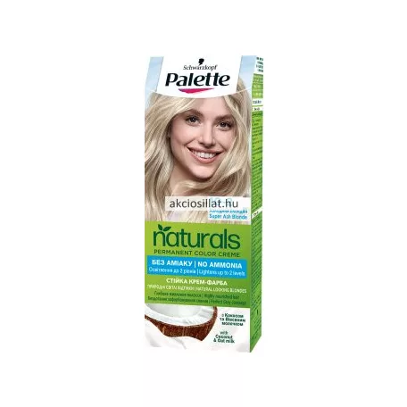 Schwarzkopf Palette Permanent Naturals Color Creme ápoló krémhajfesték 219 szuper havasszőke 10-2