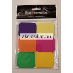   Rose Cosmetics Kozmetikai szivacs 6 db-os színes lapos téglalap alakú