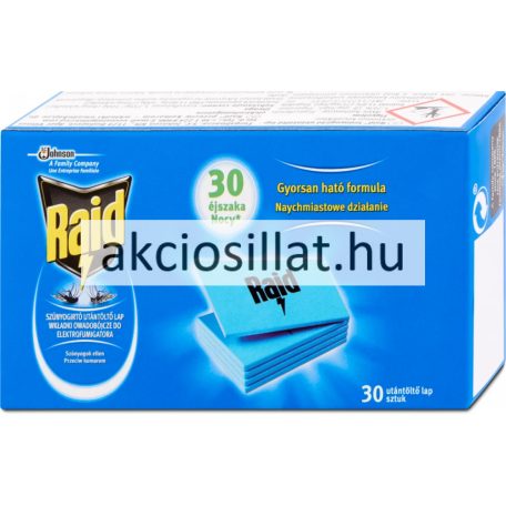 Raid elektromos lapkás szúnyogirtó utántöltő lap 30db