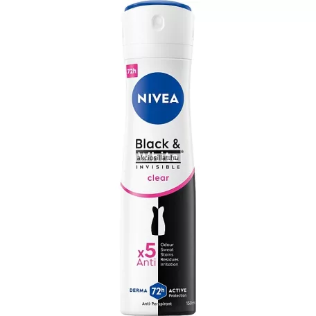 Nivea Black & White Invisible Clear 72H Dezodor 150ml
