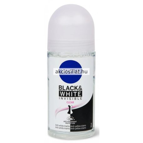 Nivea Black & White Invisible Clear Deo Roll-On 50ml