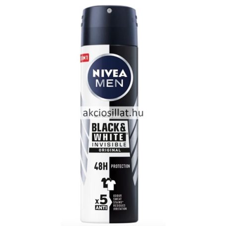 Nivea Men Black & White Invisible Original dezodor 150ml (deo spray)
