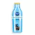 A Nivea Sun Protect Bronze naptej SPF30 200ml.jpg fotón a prémium naptej látható: egy ergonomikus, élénkkék színű flakon sárga kupakkal, az elülső oldalán a jellegzetes kerek, kék-sárga NIVEA SUN logóval, alatta fehér betűs protect & bronze, double action feliratokkal és egy nagyméretű, fehér színű 30-as fényvédő faktor jelöléssel.