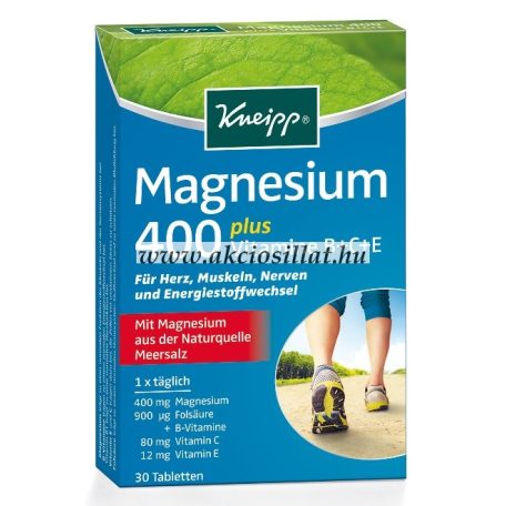 Kneipp Magnézium 400 plusz B + C + E vitaminokkal és folsavval tabletta 30db