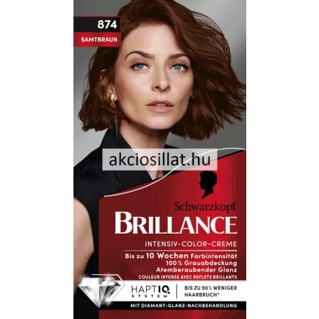 Schwarzkopf Brillance Intensiv krémhajfesték 874 Bársonybarna