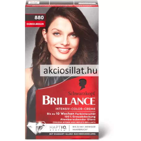 Schwarzkopf Brillance Intensiv krémhajfesték 880 Sötétbarna