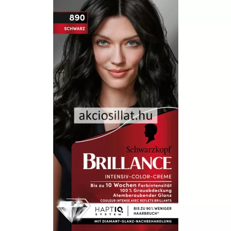 Schwarzkopf Brillance Intensiv krémhajfesték 890 Fekete