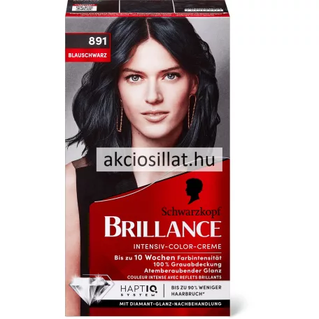Schwarzkopf Brillance Intensiv krémhajfesték 891 Kékesfekete
