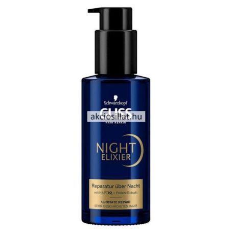 Gliss Night Elixir Ultimate Repair hajpakolás sérült hajra 100ml