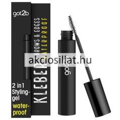 Got2b 2in1 Szemöldök és babahaj fixáló gél spirál fekete tubusban, kétoldalú kefével.