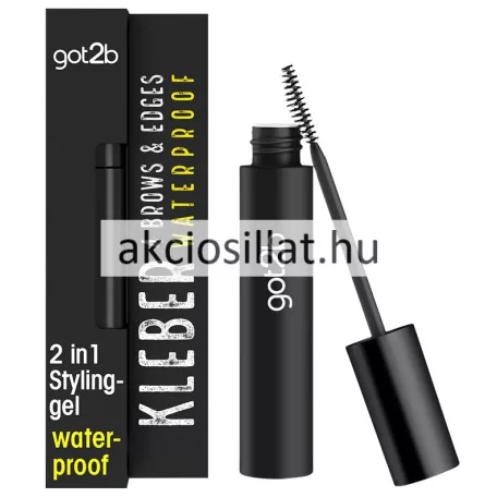 Got2b 2in1 Szemöldök és babahaj fixáló gél spirál fekete tubusban, kétoldalú kefével.