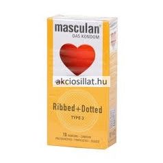 Masculan Ribbed+Dotted Érdes+Bordázott Óvszer 10db