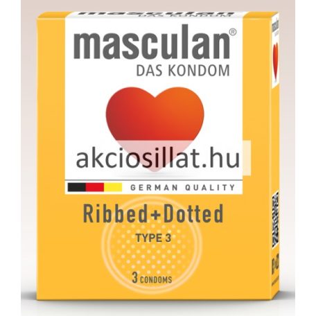 Masculan Ribbed+Dotted Érdes+Bordázott Óvszer 3db