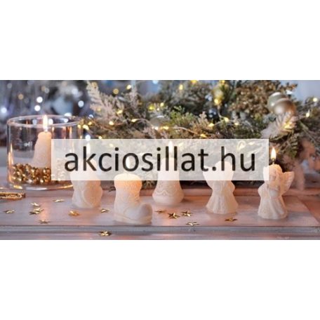 Díszgyertya angyal szívvel 5cm 1db fehér