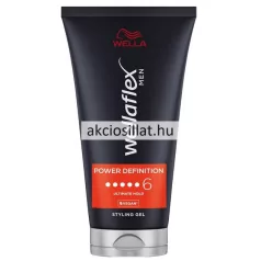 Wella Wellaflex Men Power Definition 6-os erősségű, Ultimate Hold hajzselé fekete tubusban.