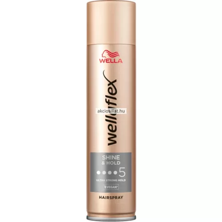 Wella Wellaflex Shine & Hold 5-ös erősségű 400ml ultra strong hajlakk flakon arany bronz színben