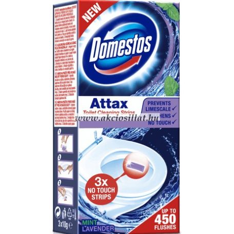 Domestos-Attax-Mint-Lavender-ontapados-WC-tisztoto-csik-3x10g