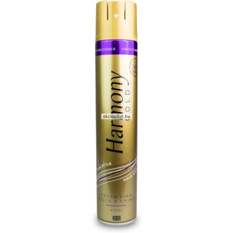 Harmony Gold Extra Firm Hold & Shine hajlakk 400ml