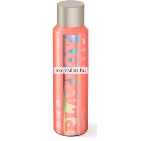 Playboy Keep It Real 150ml-es vegán női dezodor pasztell színű flakonban.