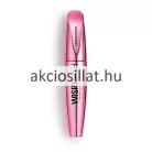 A Revolution Wispy Lash Feather Effect Mascara Szempillaspirál 8g.jpg képen a fémesen csillogó, rózsaszín tubusú szempillaspirál látható kitekert állapotban, mellette a sűrű, fekete sörtefejjel ellátott keféjéve