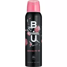 B.U. Absolute Me 150ml-es női dezodor spray elegáns fehér-fekete mintás flakonban.