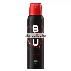 B.U. Heartbeat 150ml-es női dezodor spray piros, szívmintás flakonban.