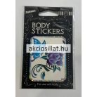 Gyerek tetoválás Tetováló matrica Virágos pillangó Kék