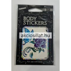   Gyerek tetoválás Tetováló matrica Virágos pillangó Kék