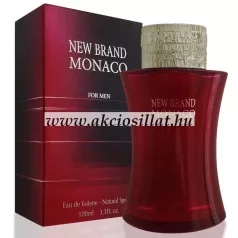 New Brand Monaco for Men 100ml-es férfi Eau de Toilette mélybordó üvege és a hozzá tartozó sötétbordó-fekete díszdoboz.