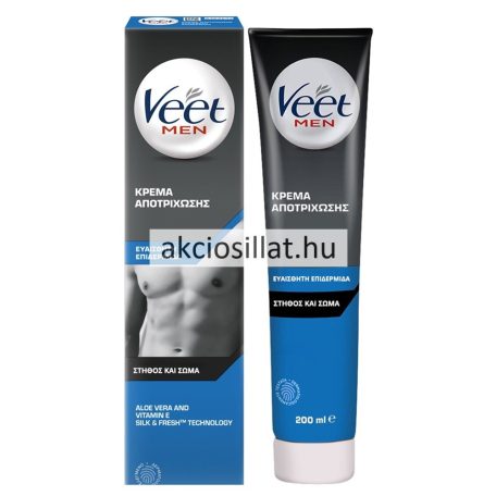 Veet Men Silk & Fresh szőrtelenítő krém érzékeny bőrre 200ml