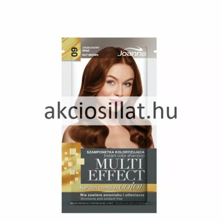 Joanna Multi Effect Keratin Complex Color 09 Nut Brown Dió Barna hajszínező sampon 35g