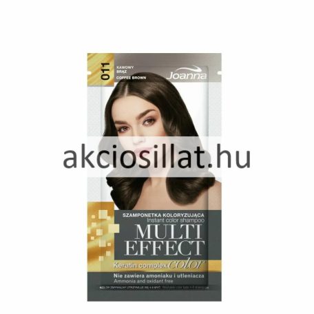 Joanna Multi Effect Keratin Complex Color 011 Coffee Brown Kávé Barna hajszínező sampon 35g