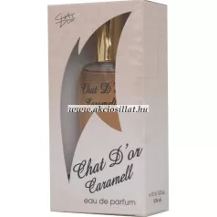 Chat D'or Caramell 30ml női Eau de Parfum elegáns üvege és krémszínű doboza.