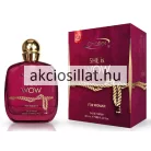 Chatler She Is Wow 100ml női Eau de Parfum mélybordó üvegben és hozzá tartozó dekoratív dobozban.