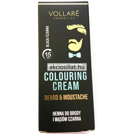 Vollaré Colouring Cream Black fekete szakáll és bajusz színező készlet kefével és aktivátorral.