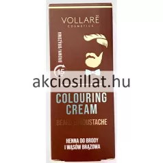 Vollaré Colouring Cream Brown barna szakáll és bajusz színező krém doboza és a benne található tubusok.