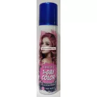 A Venita 1 Day Color 1 napos kimosható ammóniamentes hajszínező spray 50ml 8 Pink World.jpg fotón a kimosható hajszínező spray látható: egy keskeny, hengeres flakon fényes metálkék színű védőkupakkal, az elülső oldalán egy pink hajú, oldalra tekintő női arc fotójával, alatta fehér betűs venita és nagyméretű 1-DAY COLOR feliratokkal, valamint a legalsó részen lévő sötét alapon a fukszia színű 8-as számmal és a PINK WORLD színmegjelöléssel.