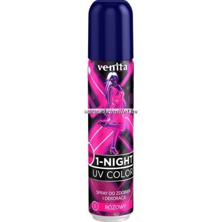 Venita-1-Night-UV-Neonfenyu-1-napos-kimoshato-ammoniamentes-hajszinezo-spray-50ml-1-Neon-Pink