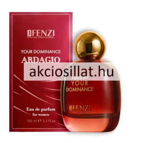 J. Fenzi Ardagio Your Dominance 100ml EDP női parfüm mélyvörös üvegben és dobozban.