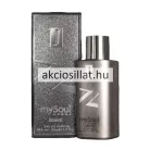 J.Fenzi My Soul Ideal 100ml EDP férfi parfüm fémes szürke üvegben és szemcsés textúrájú szürke dobozban.